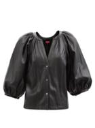Staud - New Dill Puff-sleeve Faux-leather Top - Womens - Black