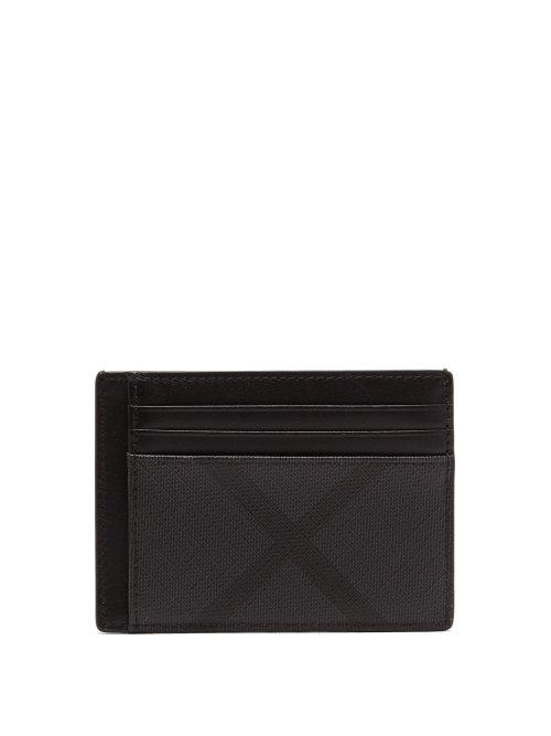 Matchesfashion.com Burberry - London Checked Cardholder - Mens - Black Grey