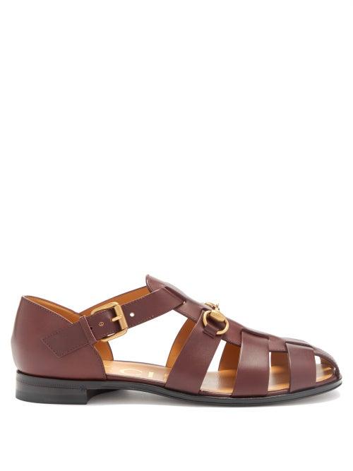 Gucci - Elektra Leather Fisherman Sandals - Womens - Brown