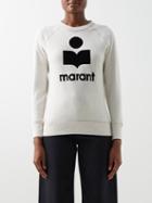 Isabel Marant Toile - Milly Flocked-logo Cotton-blend Jersey Sweatshirt - Womens - Ecru