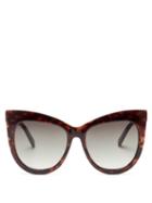 Matchesfashion.com Le Specs - Hidden Treasure Oversized Cat-eye Sunglasses - Womens - Tortoiseshell