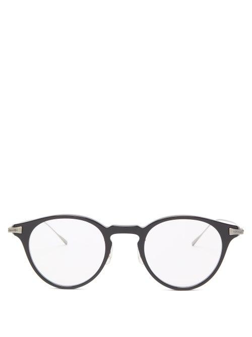 Matchesfashion.com Oliver Peoples - Eldon Round Acetate And Metal Glasses - Mens - Black
