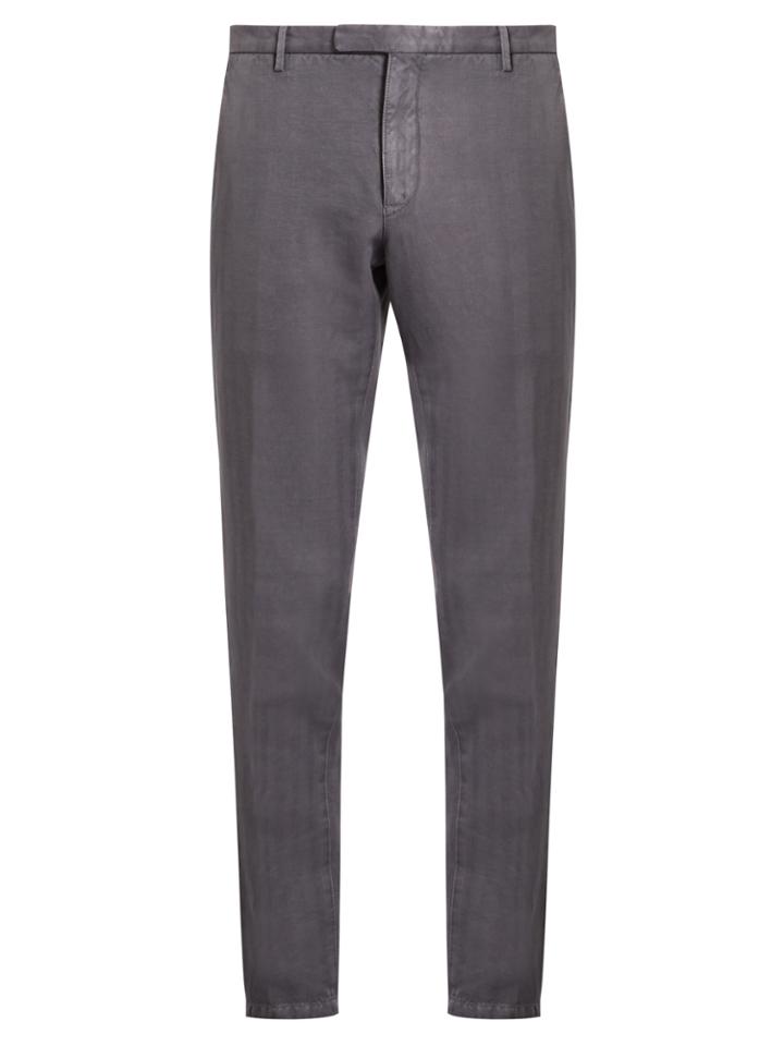 Boglioli Slim-leg Cotton And Linen-blend Trousers