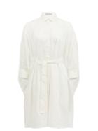 Matchesfashion.com Palmer//harding - Poet Broderie Anglaise Cotton-blend Shirt Dress - Womens - White