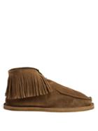 Matchesfashion.com Saint Laurent - Fringed Suede Desert Boots - Mens - Brown