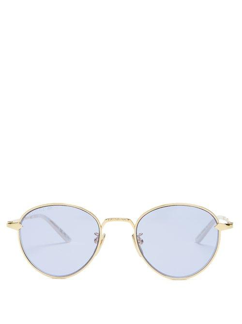 Matchesfashion.com Gucci - Round Frame Sunglasses - Mens - Gold