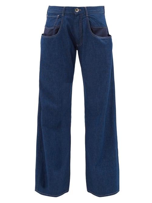 Matchesfashion.com Maison Margiela - Exposed Pocket Wide Leg Jeans - Womens - Denim