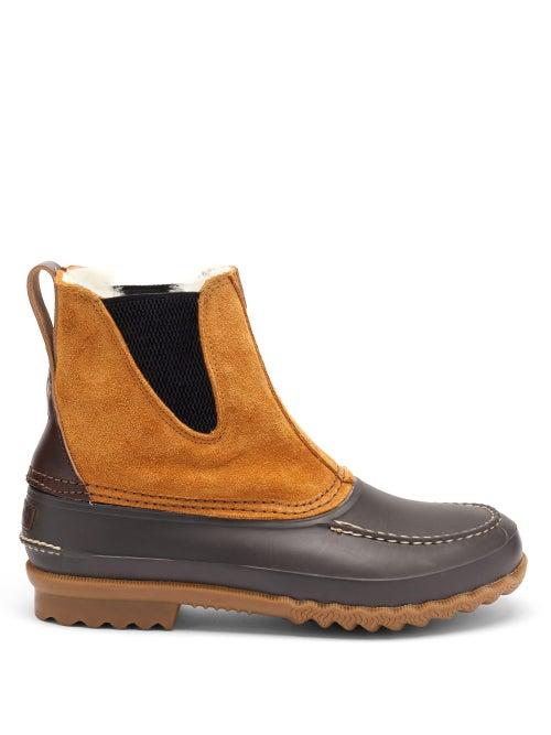 Matchesfashion.com Quoddy - Barn Suede, Leather And Shearling Boots - Mens - Tan Multi