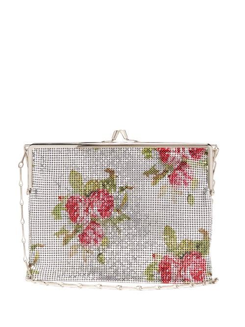 Matchesfashion.com Paco Rabanne - Iconic 1969 Rose-print Chainmail Cross-body Bag - Womens - Silver Multi