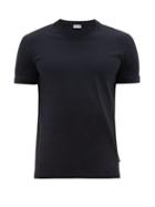Matchesfashion.com Dolce & Gabbana - Logo Tab Stretch Cotton Pyjama T Shirt - Mens - Navy