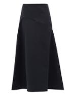 Matchesfashion.com Jil Sander - Panelled Cotton-blend Skirt - Womens - Navy