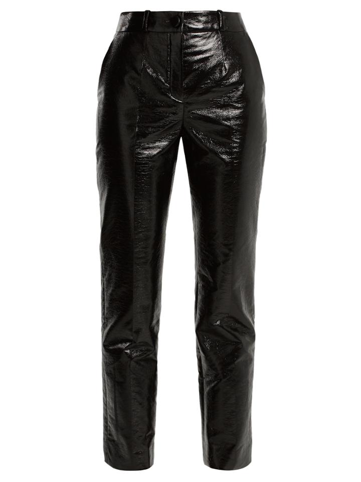 Lanvin High-rise Slim-leg Faux-leather Trousers