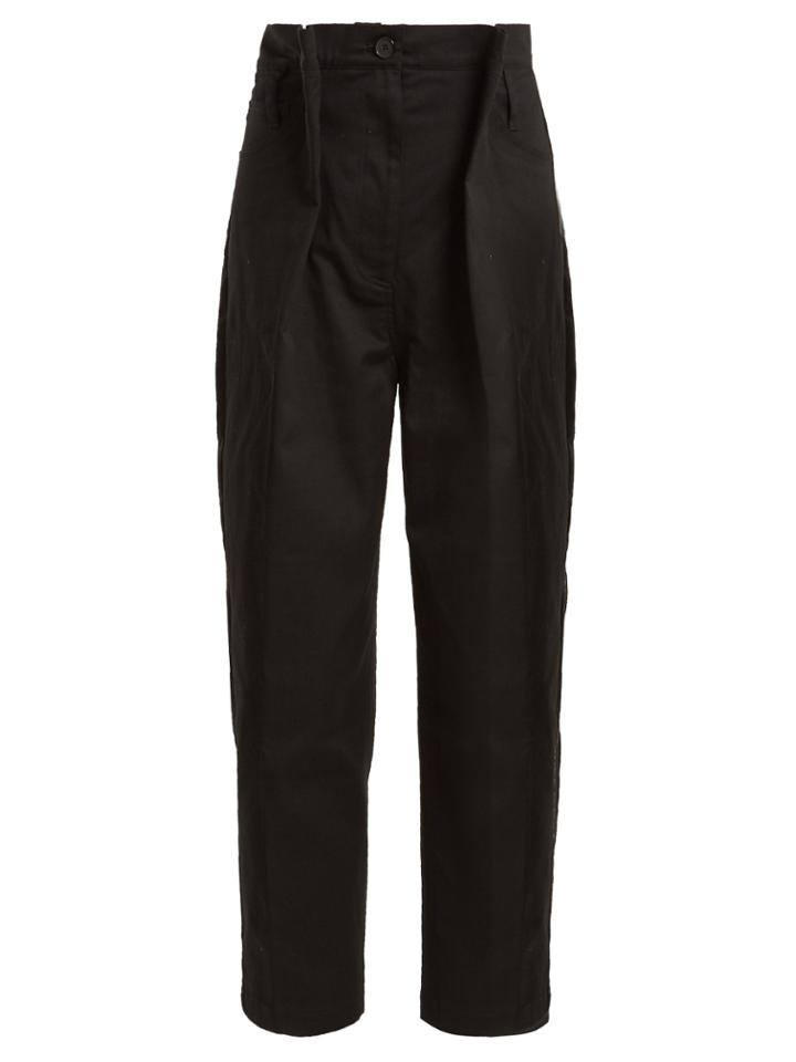 Anna October High-rise Pleated Cotton Trousers