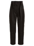 Anna October High-rise Pleated Cotton Trousers