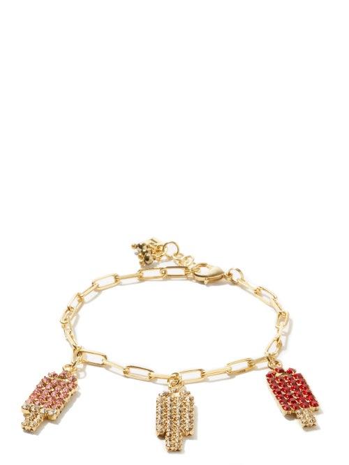 Matchesfashion.com Rosantica - Gelateria Ice Lolly-charm Crystal Bracelet - Womens - Pink Multi