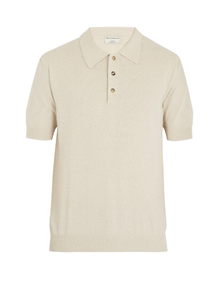 Éditions M.r Positano Knitted Cotton-blend Polo Shirt