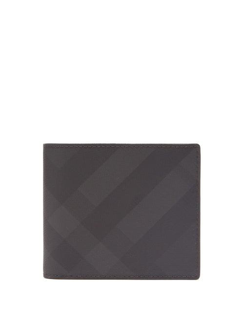 Matchesfashion.com Burberry - London-check E-canvas Bi-fold Wallet - Mens - Dark Grey