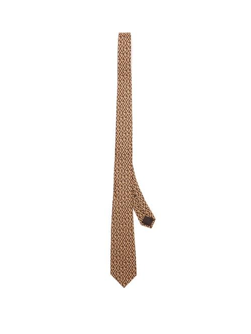 Matchesfashion.com Gucci - Rhombi Print Silk Twill Tie - Mens - Brown