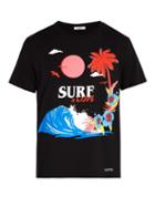 Matchesfashion.com Valentino - Surf Is Love Print Crew Neckline Cotton T Shirt - Mens - Black
