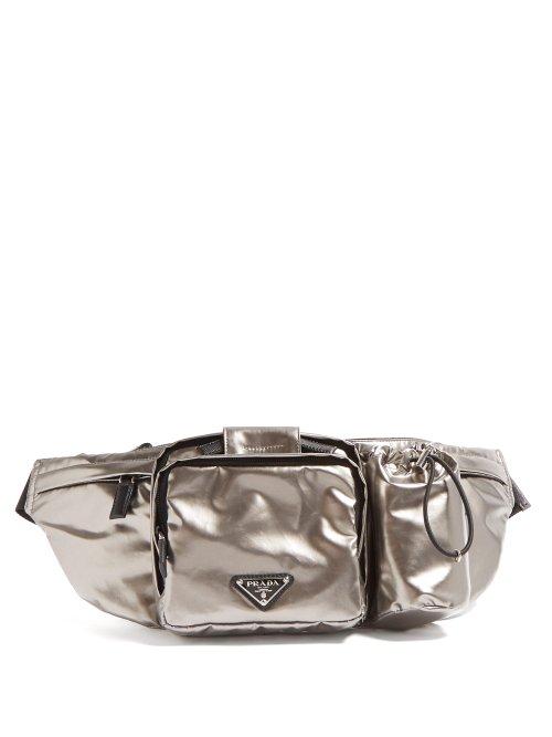 Matchesfashion.com Prada - Metallic Nylon Belt Bag - Mens - Silver