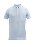 Matchesfashion.com 120% Lino - Linen Polo Shirt - Mens - Blue