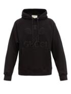 Matchesfashion.com Gucci - Tennis Logo Embroidered Cotton Hooded Sweatshirt - Mens - Black