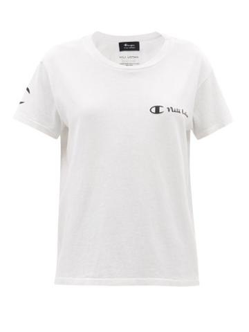 Nili Lotan X Champion - Logo-print Cotton-jersey T-shirt - Womens - White