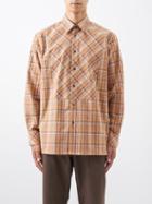 Wales Bonner - Oklahoma Check-cotton Twill Shirt - Mens - Orange