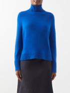 Allude - High-neck Cashmere Sweater - Womens - Blue