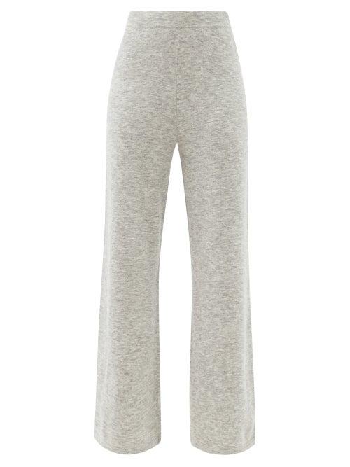 Matchesfashion.com Joseph - Wide-leg Knitted Trousers - Womens - Light Grey