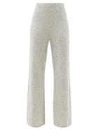 Matchesfashion.com Joseph - Wide-leg Knitted Trousers - Womens - Light Grey