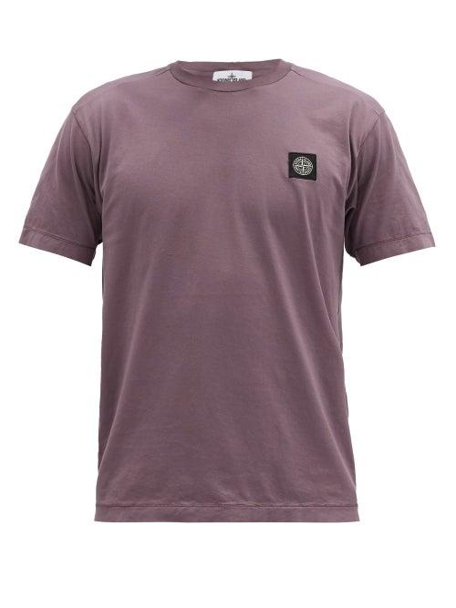 Matchesfashion.com Stone Island - Logo-patch Cotton-jersey T-shirt - Mens - Purple