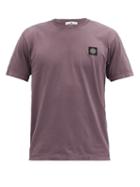 Matchesfashion.com Stone Island - Logo-patch Cotton-jersey T-shirt - Mens - Purple