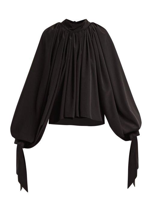 Matchesfashion.com A.w.a.k.e. - Gathered Crepe Blouse - Womens - Black