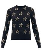 Matchesfashion.com Perfect Moment - Floro Star-intarsia Wool-blend Sweater - Womens - Black Print