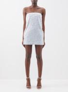 16arlington - Blaise Crystal-embellished Satin Mini Dress - Womens - Light Blue