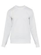 Matchesfashion.com Helmut Lang - Logo Embroidered Appliqu Stripe Sweatshirt - Mens - White