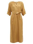 Matchesfashion.com Zimmermann - Espionage Belted Silk Tunic Dress - Womens - Beige