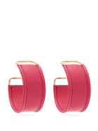 Matchesfashion.com Jacquemus - Les Fauteils Leather Hoop Earrings - Womens - Pink