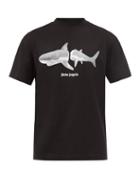 Palm Angels - Shark-logo Cotton-jersey T-shirt - Mens - Black