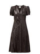 Matchesfashion.com Hvn - Paula V Neck Sequinned Dress - Womens - Black