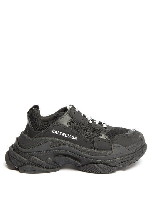 Matchesfashion.com Balenciaga - Triple S Leather And Mesh Trainers - Womens - Black