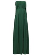 Matchesfashion.com Emilia Wickstead - Elaine Waterfall-back Satin-cloqu Maxi Dress - Womens - Dark Green