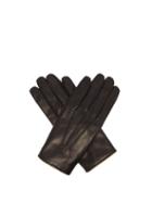 Matchesfashion.com Dolce & Gabbana - Cashmere Lined Leather Gloves - Mens - Black