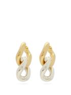 Matchesfashion.com Bottega Veneta - Curb-link Gold-plated Silver Earrings - Womens - Silver Gold