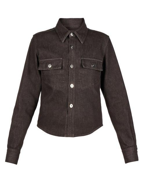 Bottega Veneta - Flap-pocket Denim Shirt - Womens - Brown