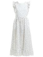Matchesfashion.com Redvalentino - Polka Dot Cotton Voile Midi Dress - Womens - White Multi