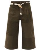 Matchesfashion.com Jw Anderson - Patchworked Cotton-twill Low-cut Shorts - Mens - Khaki