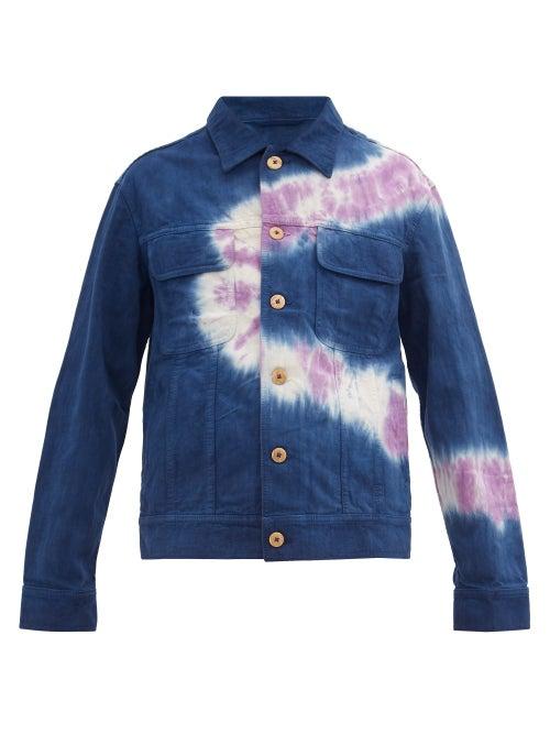 Matchesfashion.com The Elder Statesman - Whirlwind Tie-dyed Denim Jacket - Mens - Navy Multi