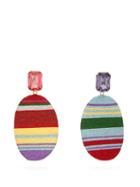 Matchesfashion.com Maryjane Claverol - Georgia Stripe Clip Earrings - Womens - Multi